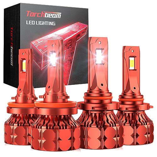 Image of Torchbeam 2026 9005 H11 LED Light Combo 142000LM 6500K White, 80,000Hrs Lifespan, 1000% Brighter, Pack of 4