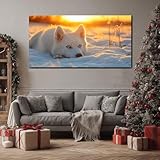 AJOUTEZ UNE TOUCHE ARTISTIQUE ET MODERNE À VOTRE SALON : Transformez votre espace avec nos tableau decoration murale avec impressions Animal Husky. Cette peinture murale imprimée sur toile sans cadre (50x100cm) apporte une nouvelle dimension visuelle à votre intérieur, avec 2 cm de marge pour un encadrement personnalisé