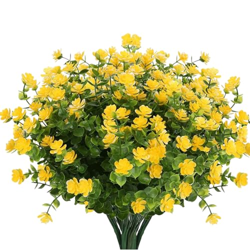 Rproonay Plantas y flores artificiales, plantas falsas realistas, exquisita decoración del hogar de primavera, aspecto realista, ilumina cualquier espacio, morado, para decorar eventos