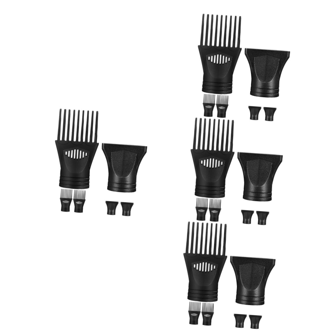 4 Sätze Haartrocknerzubehör Diffusortrockner Föhnkonzentrator Haartrockner mit Diffusor Fonds haarföhn Haartrocknerdüse Düsen für Haartrockner-Ersatz Nylon Black
