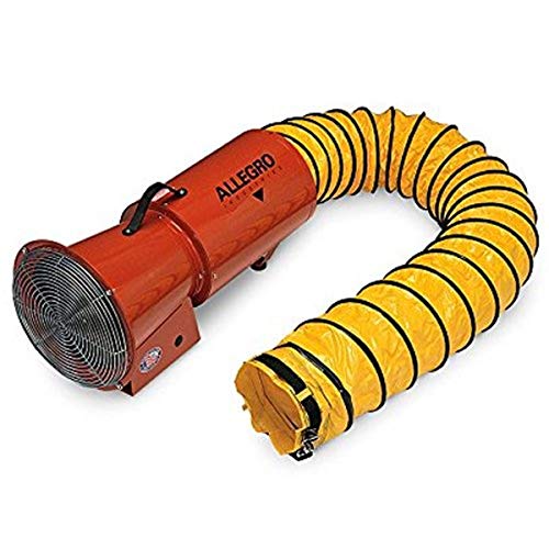 Allegro Industries 9514‐25E Axial Blower with Canister, AC Electric 1/3 hp 220V/50 Hz, Includes 25' Ducting