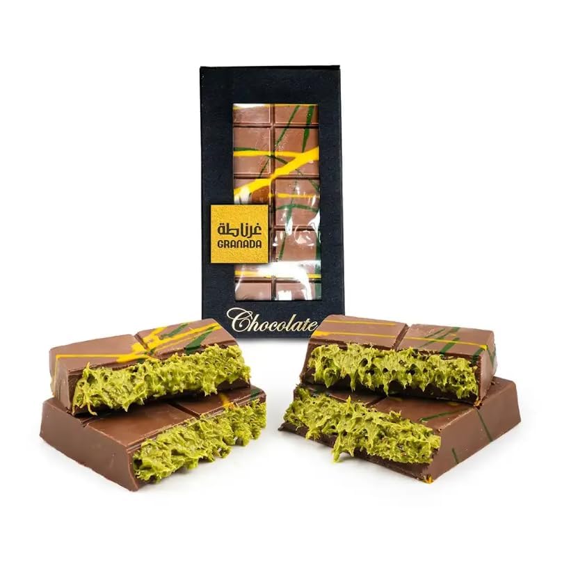Granada Dubai Chocolate Kunafa Pistachio (The Original), 6oz - 170 grams - Imported from DUBAI UAE, Ideal Gift for all Occasions, 100% Original Taste!