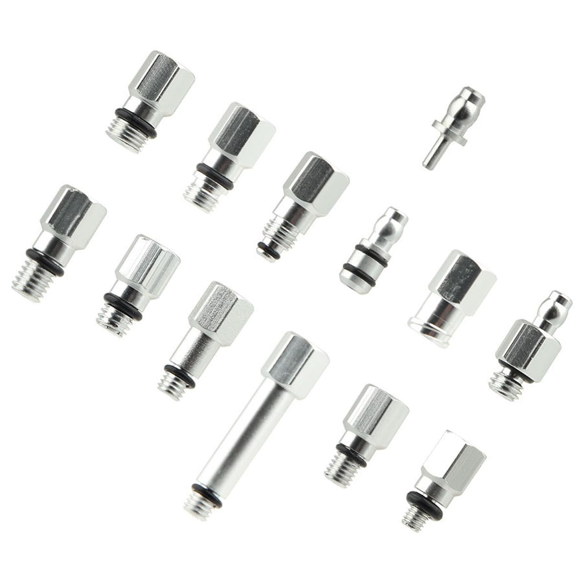 Gurtt 13 pcs Bicycle Hydraulic Brake Bleed Connector Kit, Oil Filling Tool Set, for Brake Line Maintenance