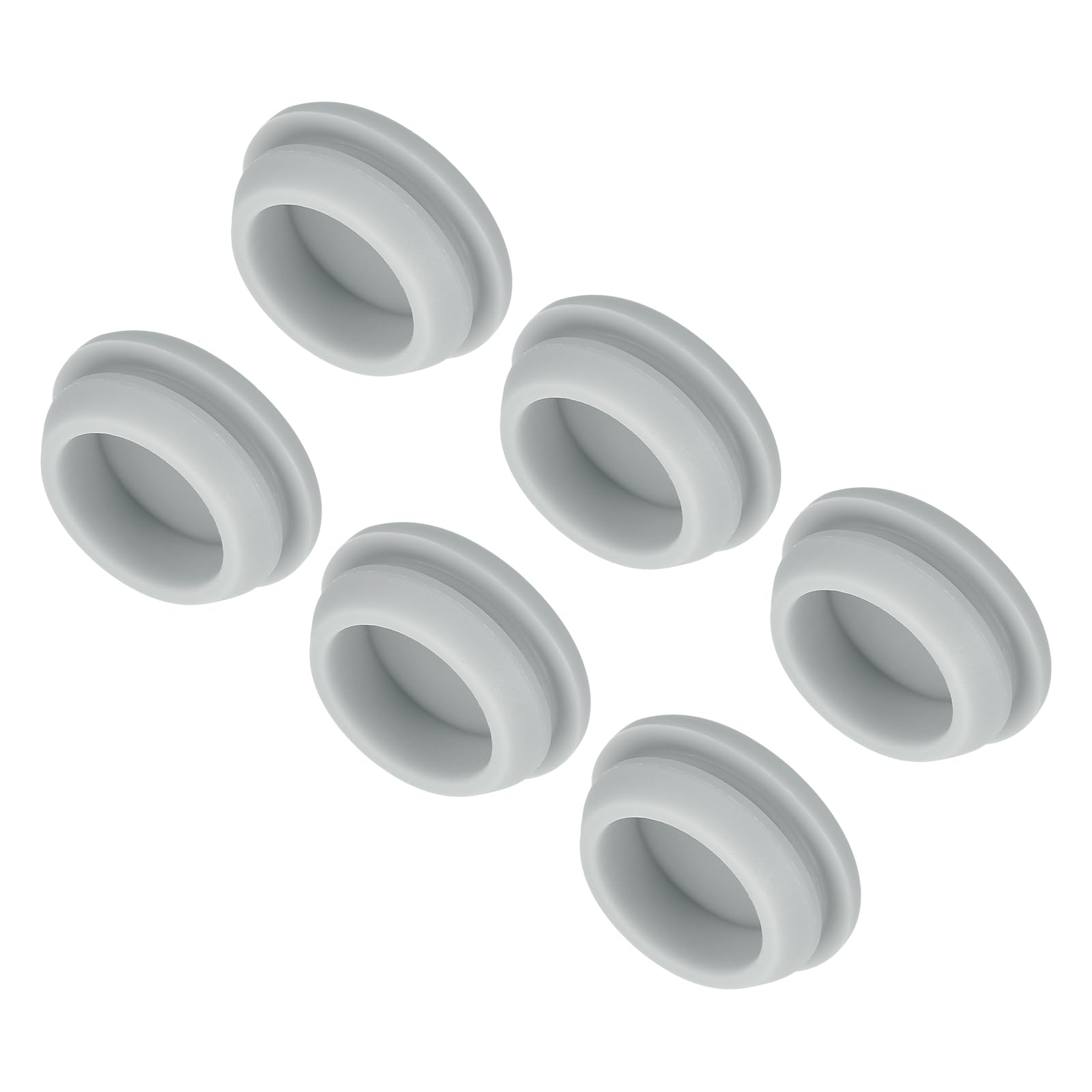 MECCANIXITY 6pcs Silicone Snap in Locking Hole Plugs,20mm/0.8 Inch Mounting Diameter Narrow Groove Width 2mm Panel Seal Cover Round for Kitchen Bulkheads Waterproof Sealing Plugs Grey