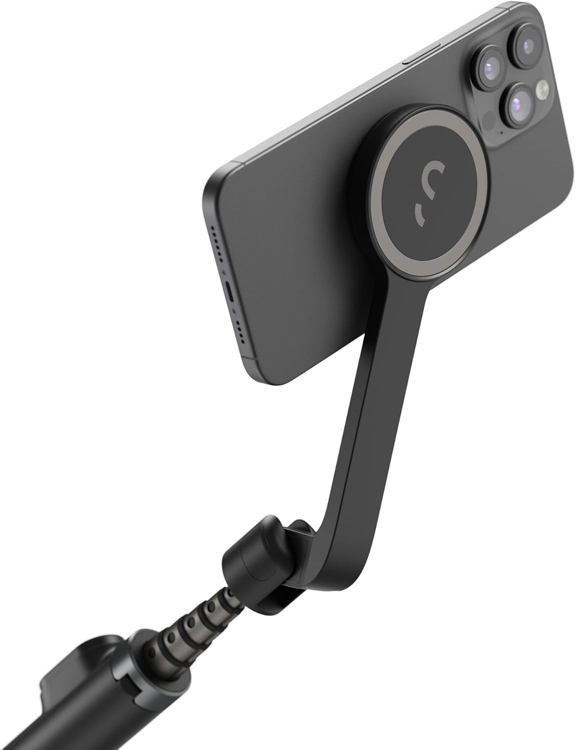 ShiftCam SnapStand Max – Magnetic Selfie Stick & Tripod – Compact, Foldable & Extendable with Tilt Head and Magnetic Bluetooth Remote (Jet Black, SnapStand Selfie)