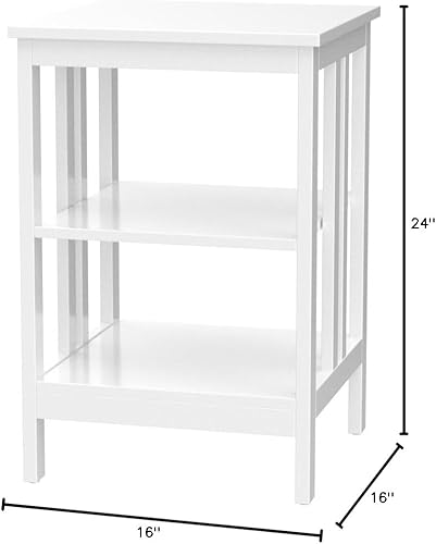 SAFEPLUS Mesas auxiliares de mesa auxiliar de 3 niveles, mesitas de noche modernas y versátiles con deflectores y esquinas redondas (marrón oscuro, SAFEPLUS Mesas auxiliares de mesa auxiliar de 3 niveles, mesitas de noche modernas y versátiles con deflectores y esquinas redondas (marrón oscuro,