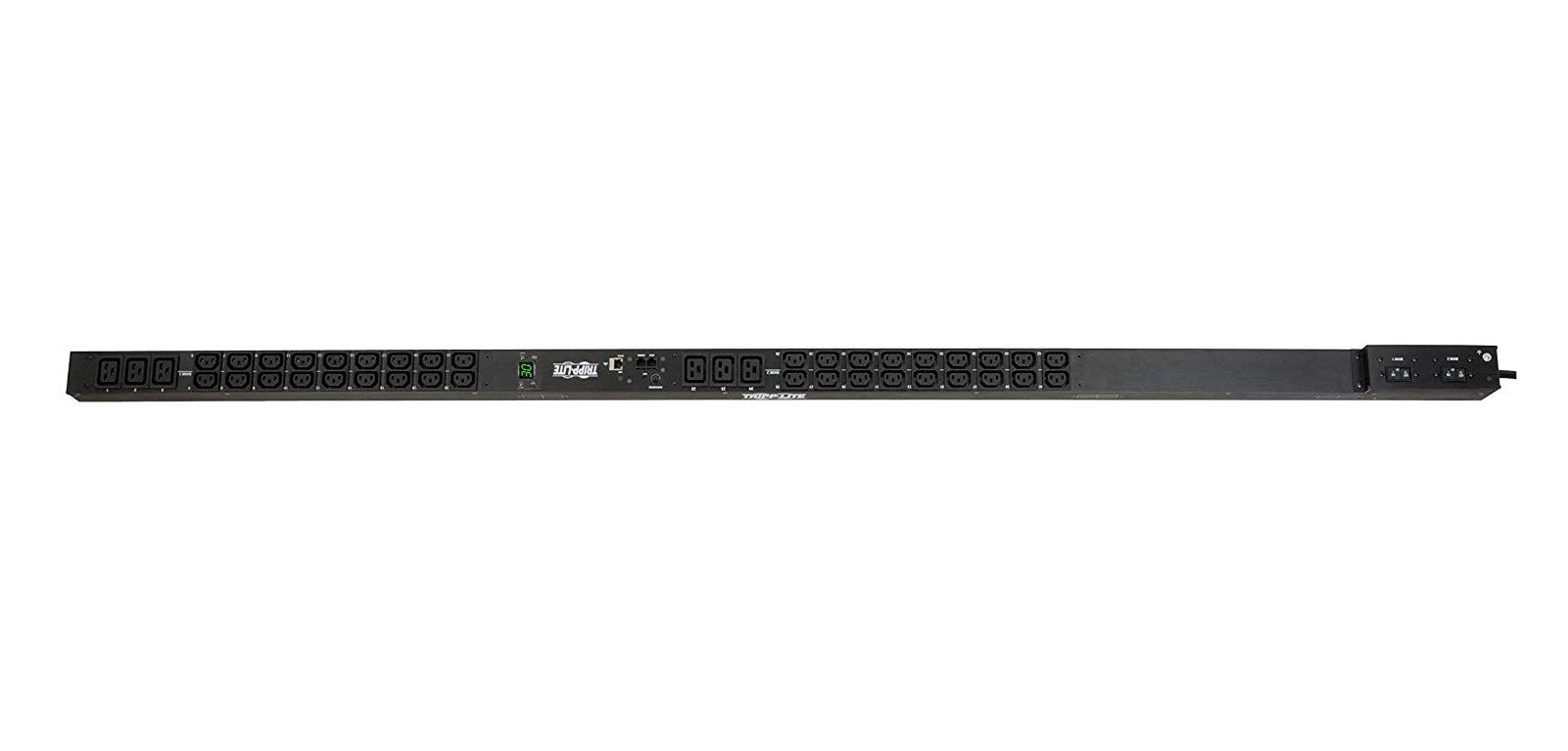 Tripp Lite Monitored PDU, 30A, 5/5.8kW Single-Phase, 208/240V 42 Outlets (36 C13 & 6 C19), L6-30P, 10ft Cord, 0U Vertical Rack-Mount Power, TAA (PDUMNV30HV2)
