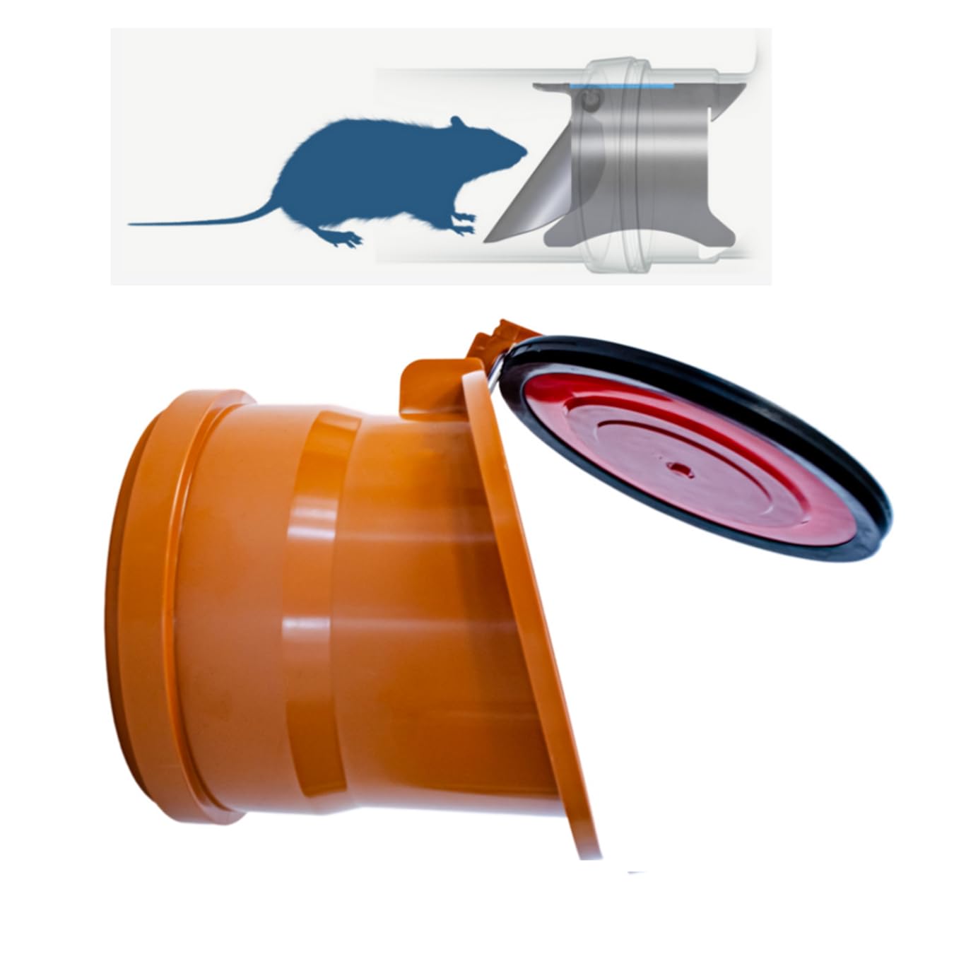 Uzman Clapet anti-retour à grenouille - Diamètre DN 110 - DN 200 - PP - Diamètre DN 125, D1120