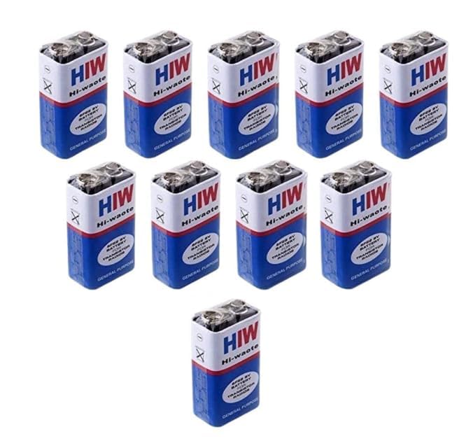 Electro 9V Batteries (Pack of 10) | Long Life Zinc Carbon 6F22 29312 HIW Super Heavy Duty Battery for Toys, Remote, Multimeter, DIY Electronics & General Purpose Use (Multi Color)-image-7