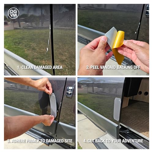 Image of OpenGlass Van Mods - Vandaid Adventure Patches (Lght Grey, 3 Pack) - Automotive Scratch and Dent Cover, Car Rust Patch & Car Scratch Repair