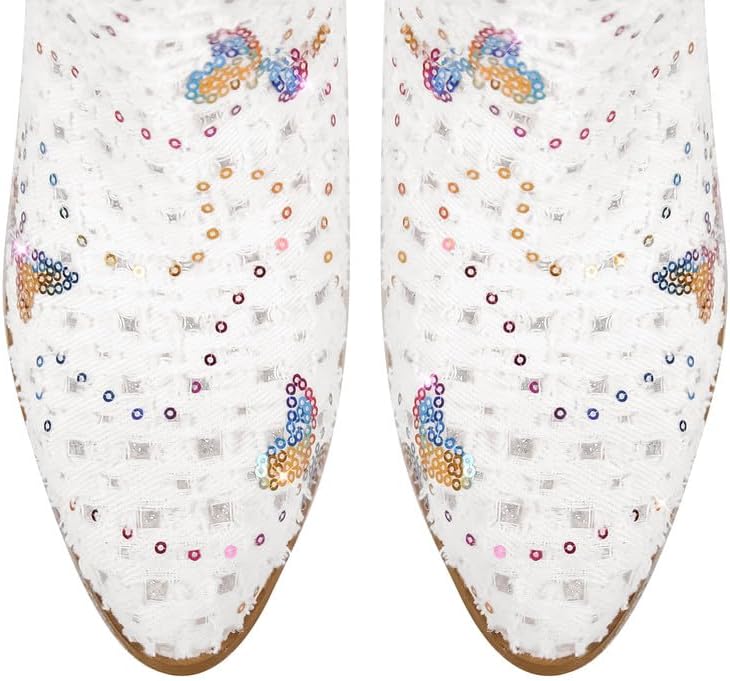 sexytag Cowgirl Boots Glitter Mid Calf Western Cowboy Boots
