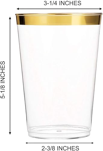 Miniatura 3 de Tebery Paquete de 100 vasos de plástico transparente para fiestas, vasos desechables de plástico de 16 onzas, elegantes vasos de fiesta, vasos de