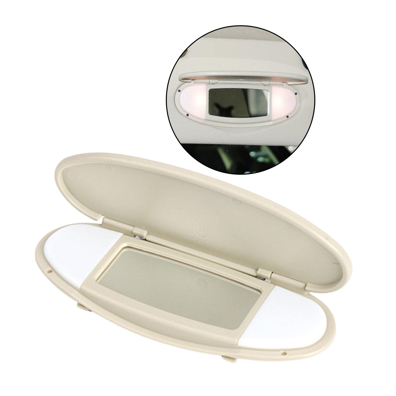 Beige zonneklep ijdelheid spiegel cover voor R55 R56 R60