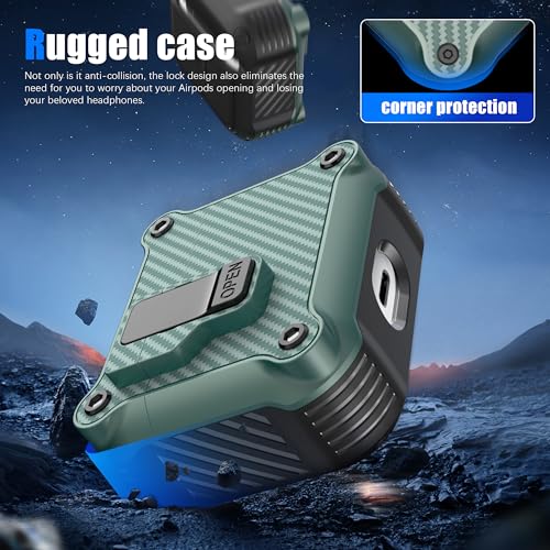 Image of RFUNGUANGO AirPods 3 Case with Lock Magnetic Lid, Green