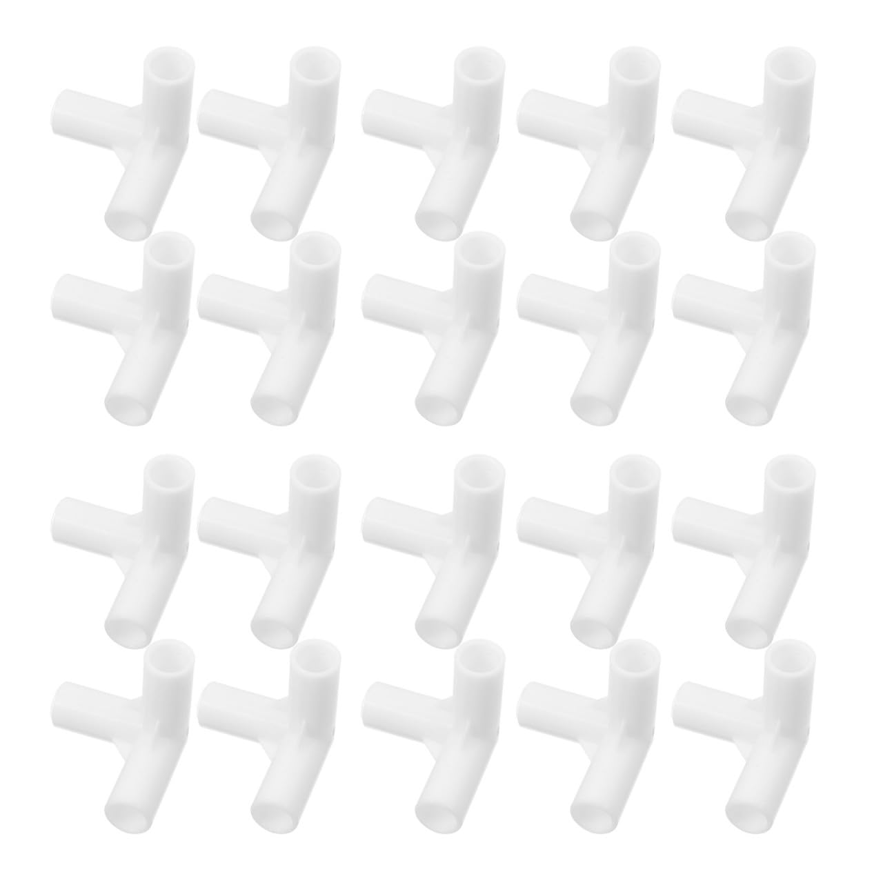 Kichvoe Conectores para Armario de Tela, 20 Piezas, Plástico Blanco, Unión de 3 Vías, Montaje Sencillo para Barras de Ropa y Dormitorio