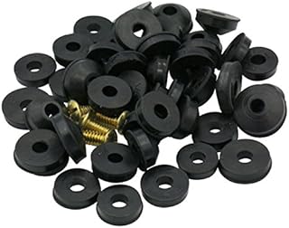 Flat and Beveled Faucet Washers and Brass Bibb Screws Assortment, 48 Pieces