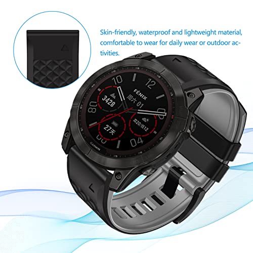 LanQii 26mm QuickFit Silicone Strap for Garmin Tactix 8 51mm/Enduro 3/2/1/Descent Mk3i/Mk2i/Mk2/Mk1 - Image 4