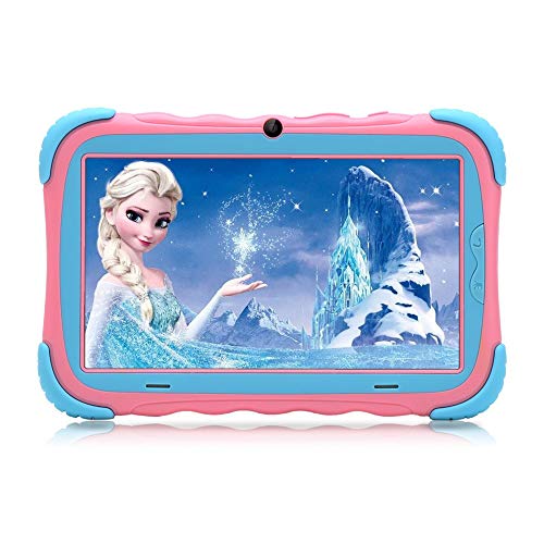 Preisvergleich Produktbild WANGOFUN Kinder Tablet mit 7 Zoll 1 GB RAM 16 GB ROM Android Tablet mit WiFi Dual Kamera Pädagogisches Tablet Lernen Training Kinder,Pink