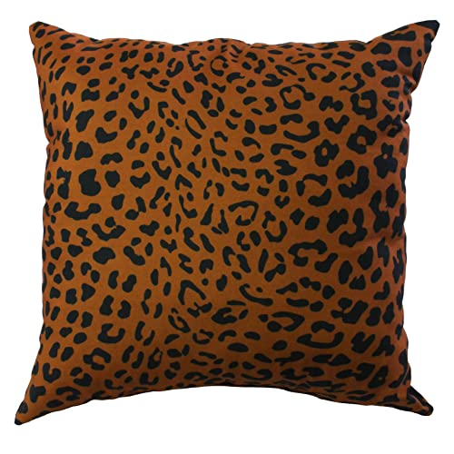 College Covers Everything Comfy Leopard Print Decorative Throw Pillow, 16x16 Inch, Dark Brown, Made in The USA