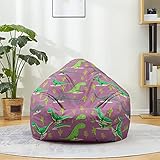 fansu copertura per poltrona sacco puff poltrona senza riempimento, poltrona a sacco pigro poltrona con zip, stampa 3d pouf poltrona per adulti e bambini (70x80cm,dinosauro cactus)