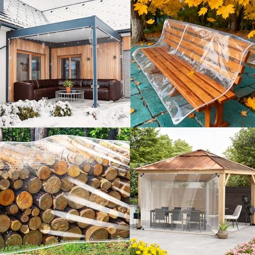 Toldo transparente exterior 70x250 cm lona impermeable de terraza 8