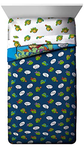Image of Jay Franco Nickelodeon Teenage Mutant Ninja Turtles Ready to Roll 5 Piece Twin Bed Set - Includes Reversible Comforter & Sheet Set Bedding - Super Soft Fade Resistant Microfiber