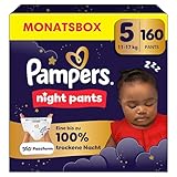 Pampers Night Pants Größe 5, 160 Windeln, 11-17kg, Pampers Night Pants Bieten Zusätzlichen Schutz Für Die Ganze Nacht