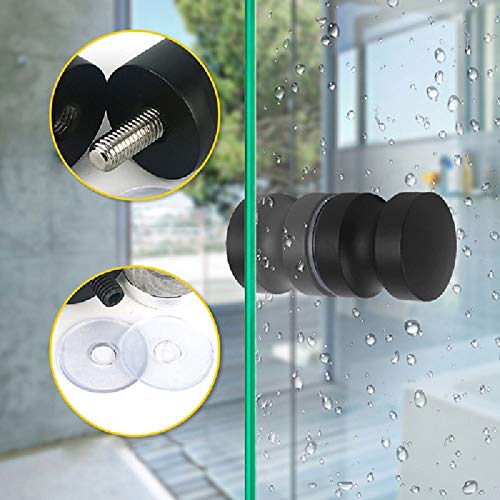 Lyang Aluminum Alloy Door Handle Single Glass Door Handle Bathroom Shower Cabinet Handle With Screws, Suitable For Most Glass Doors Of Home Or Office (Black) #TOP1