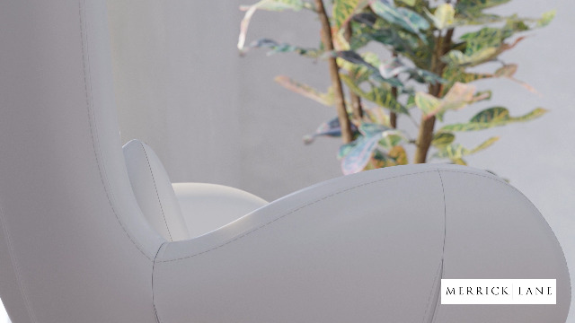 Sillón Estilo Huevo Blanco Piel Sintética miniatura 7