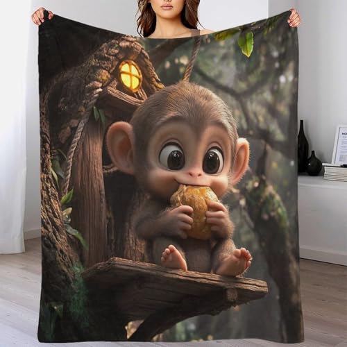 Couverture singe 3D douce et chaude pour apaiser les nuits des petits et grands - 6