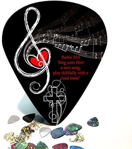 Giant/Huge Guitar Pick Wall Art - Christian Treble Clef Psalm 33:3