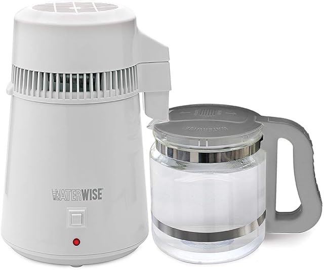 WaterWise 4000 Water Distiller with Stainless Steel Boiling Chamber + Glass Collection Bottle - Water Wise
