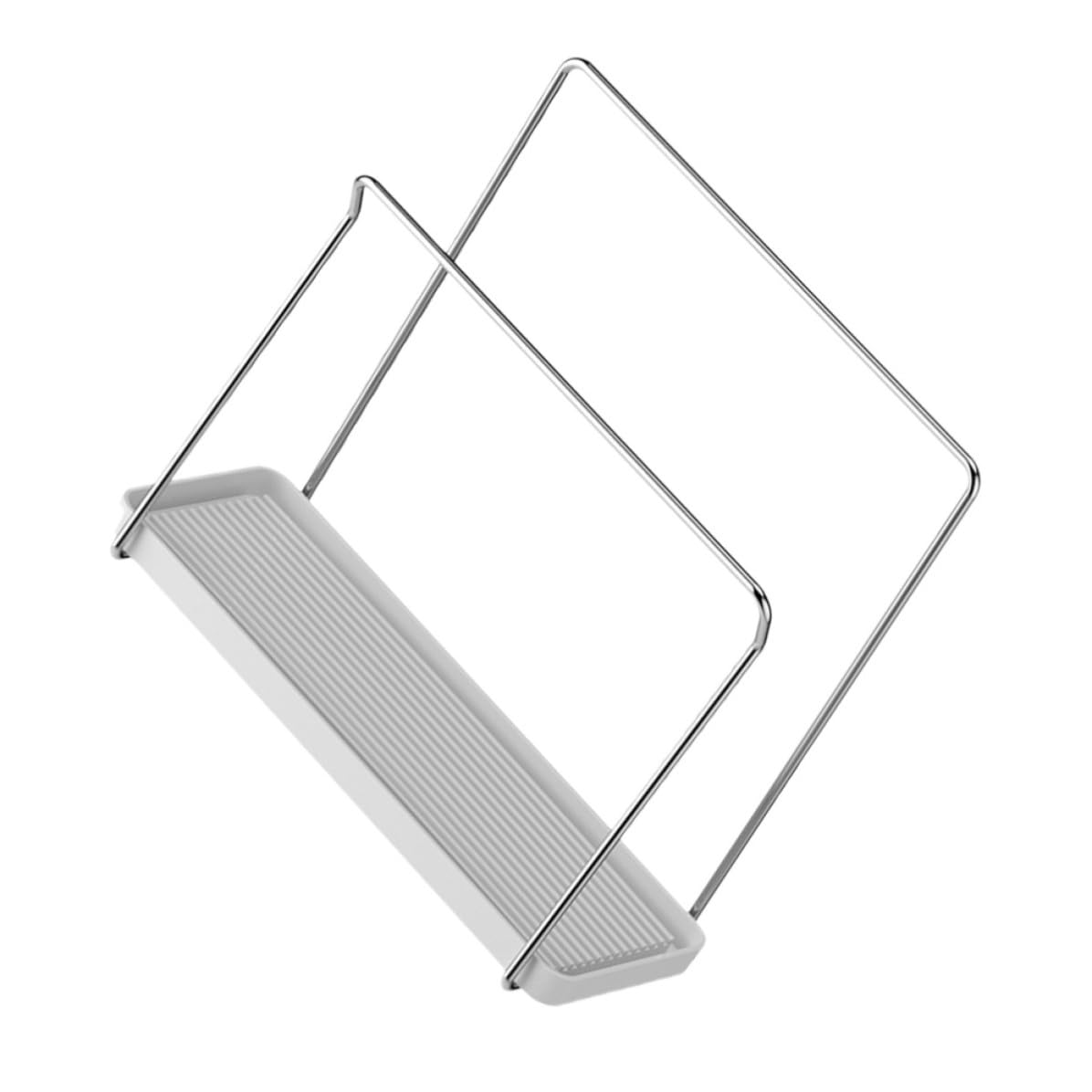 Organizador de fregadero de acero inoxidable de diseño estilizado con soporte de paños