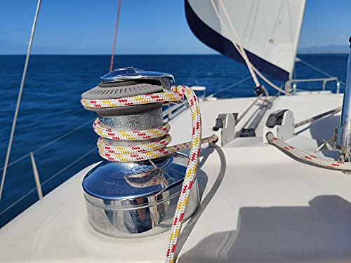 MarineNow UHMWPE Core Polyester Cover Low Stretch Sailing Rope Choose Size/Length/Color (8 mm (5/16