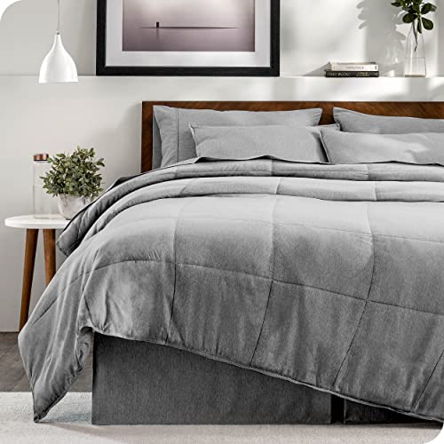Bare Home Bed-In-A-Bag 6 Piece Comforter & Sheet Set & Bed Skirt - Twin Xl - Goose Down Alternative - Ultra-Soft 1800 Premium Bedding Set - Cationic (Twin Xl, Heathered Black) #TOP7