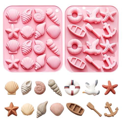 Molde de silicona para chocolate con tema oceánico, pack 2 miniatura 1