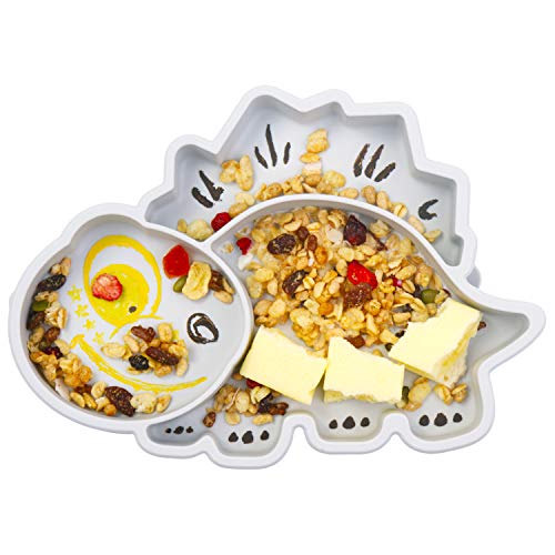 Image of Qshare Toddler Plate, Portable Baby Plates for Toddlers and Kids, BPA-Free Strong Suction Plates for Toddlers, Dishwasher & Microwave Safe Silicone Placemat 9x6x1.5 inch