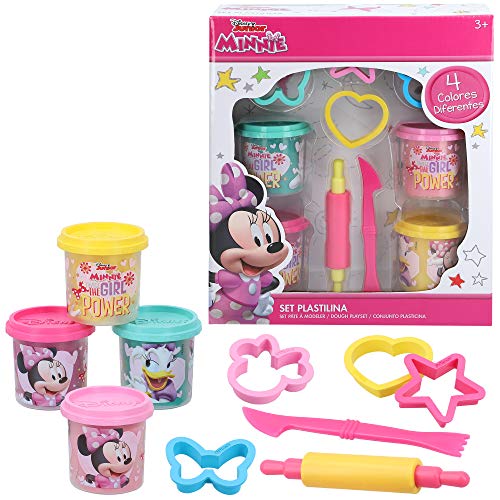 Disney - Plastilina Infantil 4 Botes Plastilina Niños 3 Años Con Moldes Y Accesorios Plastilina No Tóxica Juguetes Educativos Manualidades Niños Pack Plastilina Disney