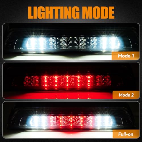 Image of Third 3rd Brake Light LED for 2007-2020 Toyota Tundra, High Mount Rear Brake Lights Assembly for 07-20 Tundra, Waterproof Center Cab Cargo Lamp Stop Light (Smoke)
