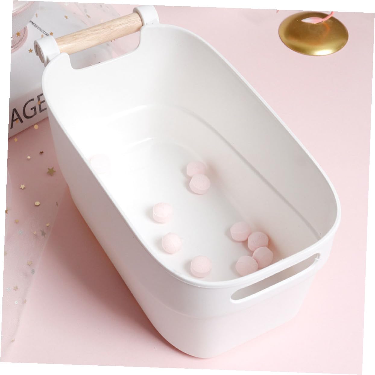 Ciotola per Ammollo Manicure in Pp Stile Giapponese Bianco, Strumento per Nail Art Professionale e Casa, Materiale Non Rovinante e Delicato sulla Pelle