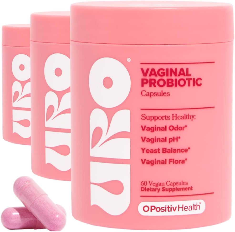 O Positiv URO Vaginal Probiotics for Women pH Balance with Prebiotics & Lactobacillus Probiotic Blend - Vaginal Health Supplement - Promote Healthy Vaginal Odor & Vaginal Flora, 60 Count (Pack of 3)