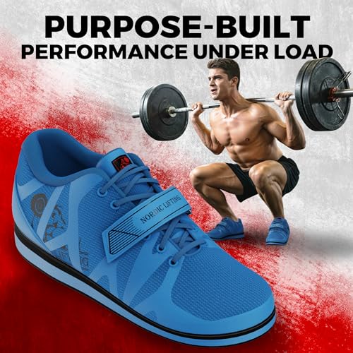 Image of Nordic Lifting MEGIN Deadlift Shoes - Elevated Heel Gym Footwear for Powerlifting, Weightlifting & Strength Training - Non-Slip Sole Lifting Shoes for Men