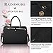 RAINSMORE Laptop Bag for Women 15.6 Inch Laptop Tote Bag Leather Work Bag Waterproof Womens Briefcase Business Office Computer Tote Bag Large Capacity Handbag Shoulder Bag Black