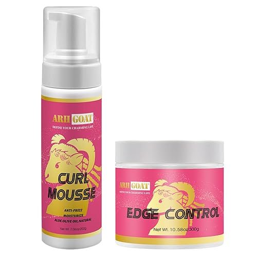 Miniatura 7 de 10.58oz Perfect Edge Control con Natural 7.06oz Hair Mousse Set Aloe para peinar el cabello rizado, gel de borde de aceite de oliva de espuma para
