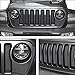 JeCar Front Grill Inserts & Headlight Trim Cover Exterior Accessories Compatible with Jeep Wrangler 2018-2023 JL & Unlimited, Matte Black