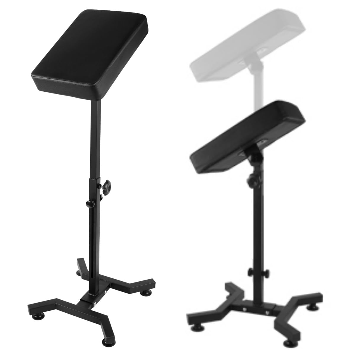 Tattoo Arm Rest Stand, Tattoo Arm and Leg Rest Stand H Base Stability Non-Slip Design with Adjustable Height Soft Sponge Pad for Tattoo Supply Tattoo Studio