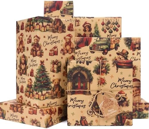 Papier Cadeau De Noël Renchey – 5 Feuilles Festives Pour Emballer Vos Cadeaux De Fête