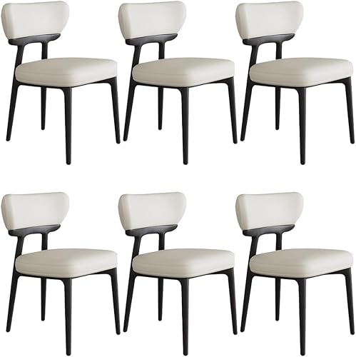 Miniatura 42 de YVYKFZD Sillas de comedor de madera maciza, juego de sillas de cocina sin brazos, silla de comedor con respaldo curvo, silla tapizada de cuero, para