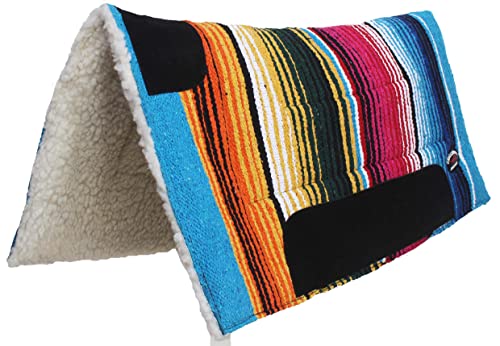 CHALLENGER Pony Western Faux Fur Lined Bottom Multicolored Rainbow Acrylic Saddle Pad 39245P