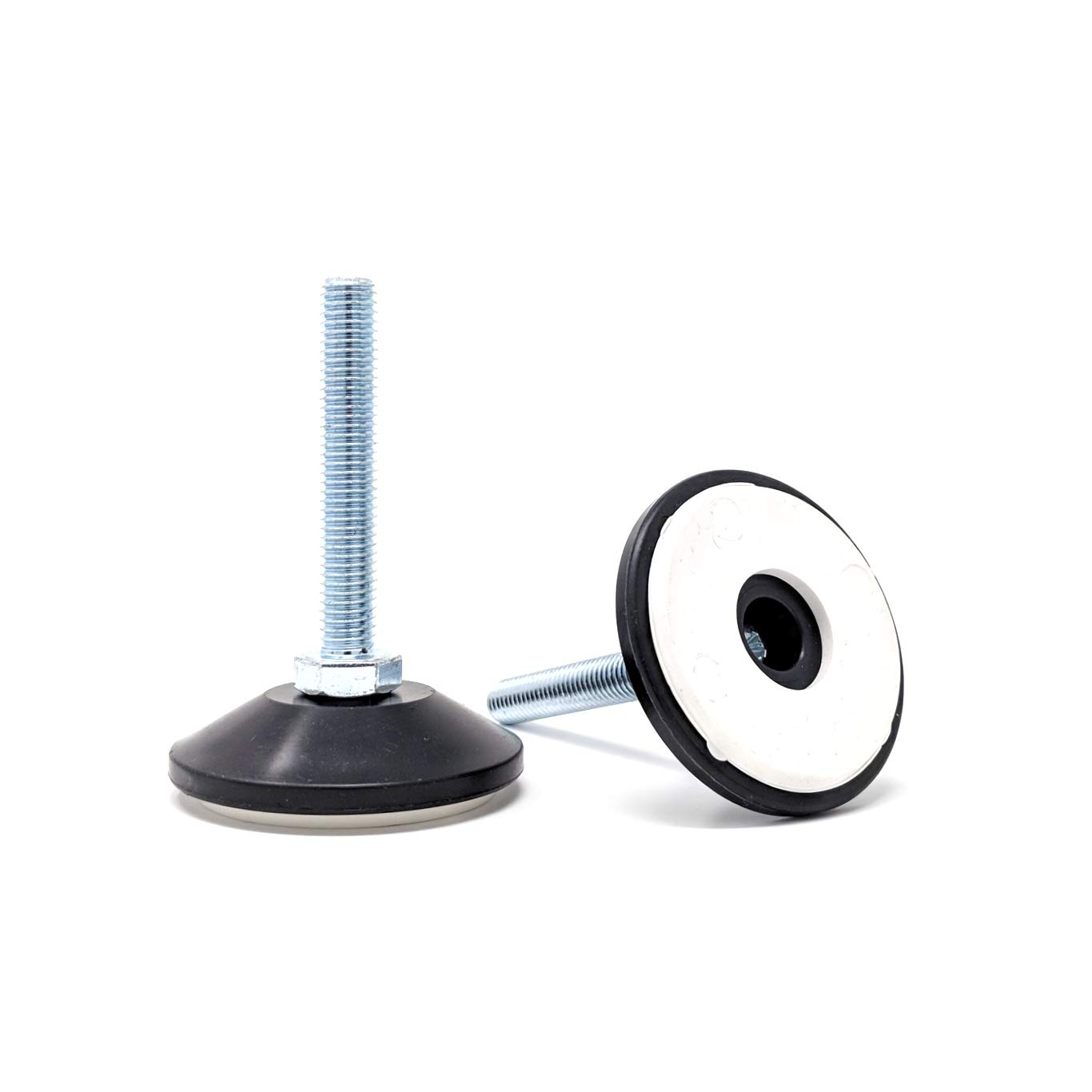 Non-Slip Adjustable Feet with Articulating Rubber Base (48mm Diameter Base, M8x50mm, Pack of 48) Weight Rated Threaded Furniture Appliance Machine Foot - Made in Germany — image 1